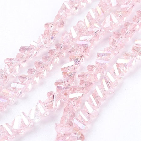Triangle Crystals, Pink 6mm