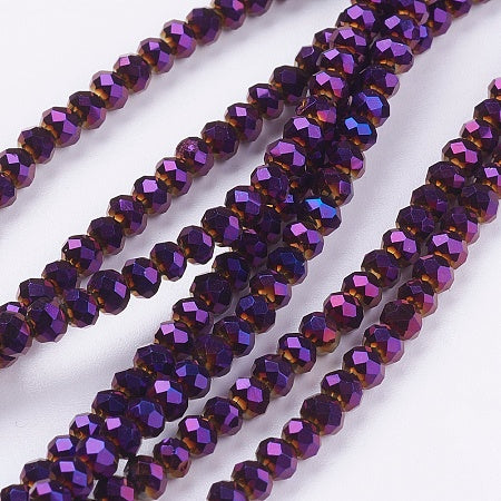 Rondelles, Purple Metallic 3mm