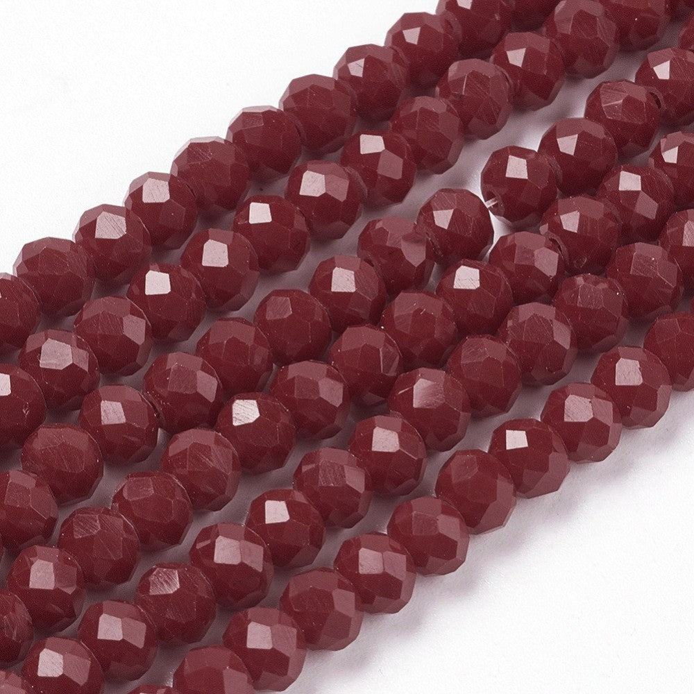 Rondelles, Burgundy 6mm