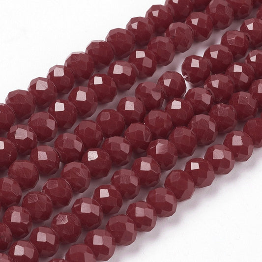 Rondelles, Burgundy 6mm