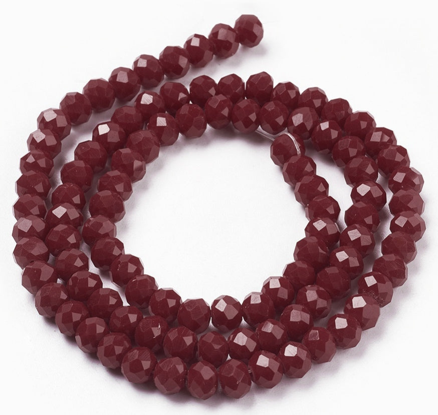 Rondelles, Burgundy 6mm