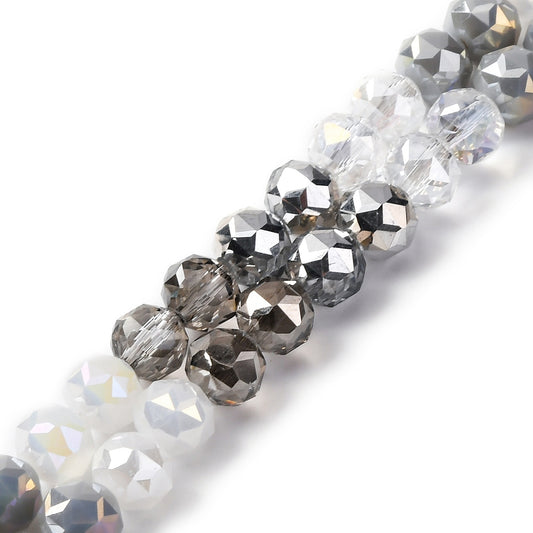 Rondelles, Grey Shimmer Mix 8mm
