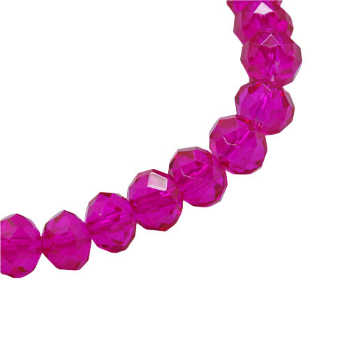 Rondelles, Hot Pink 4mm