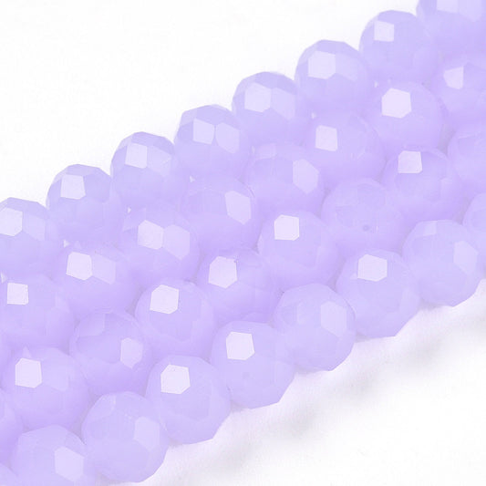 Rondelles, Imitation Jade, Lilac 6mm