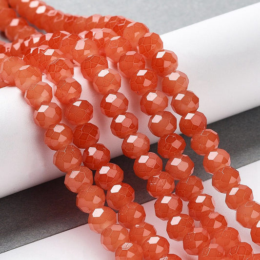 Rondelles, Imitation Jade, Tomato 4mm
