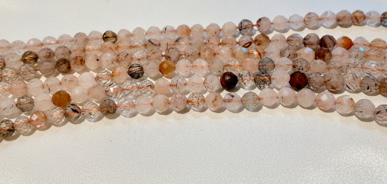 Rutilated Quartz Faceted 4.5mm
