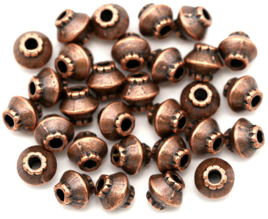 Spacer Bicone Beads, Copper