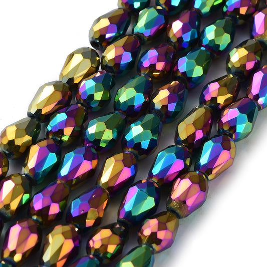 Teardrop Crystals, Peacock Metallic 12mm