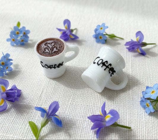 Resin Coffee Charms, White